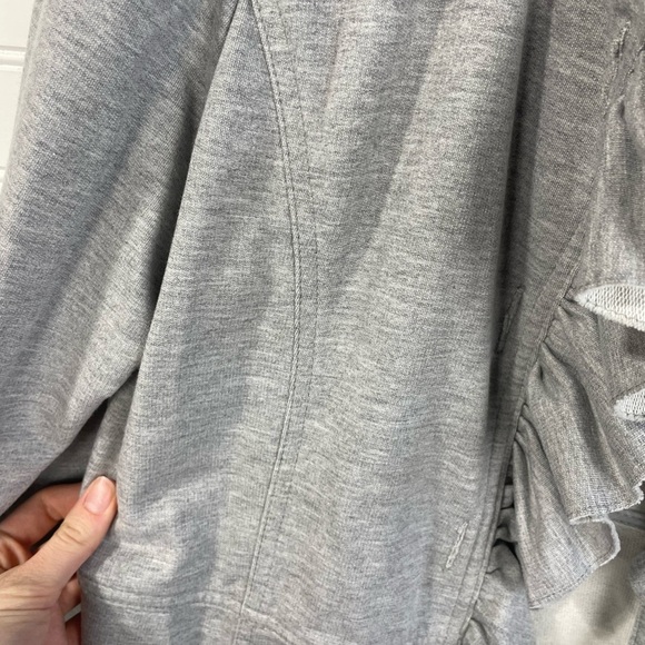 Kut from the Kloth Button Front Ruffle Gray Long Casual Jacket M GUC - Picture 8 of 16